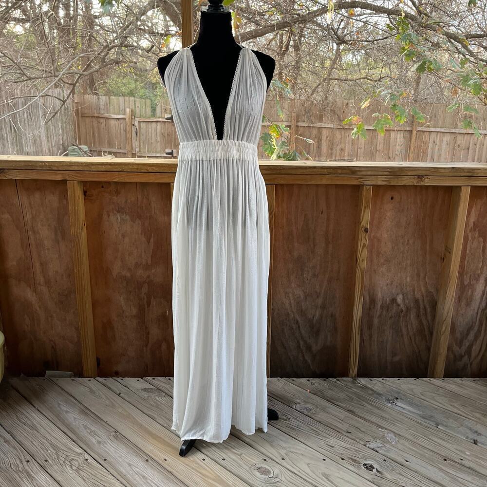 America & Beyond Women's White Goddess Style Backless Maxi Dress Size XL. NEW